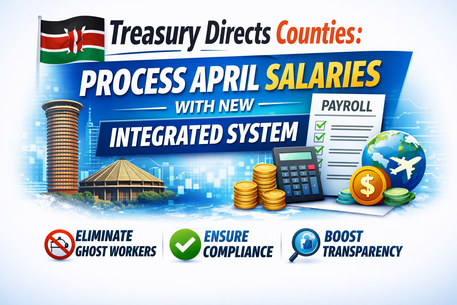 government directs counts to pay salaries for april using the new integrated system